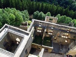 Ruins of castle Landstejn, top view, czech republic