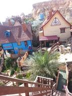 Poppey Village - a group of wooden buildings in Anchor Bay