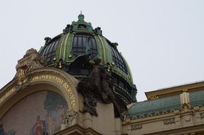 The details of the historical monument in Prague