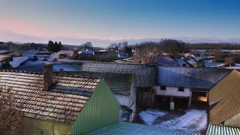 roofs of houses in the village