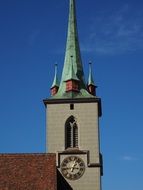 nydeggkirche church steeple in the Old City of Bern