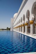 Arabic mosque near the pool