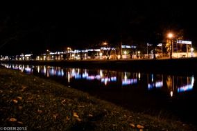 river night colorful lights