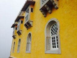 yellow rural facade close