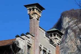 Chimneys of the fireplaces