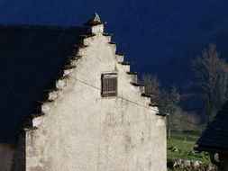 old roofing wall houses in night