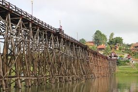 High town bridge made of wood