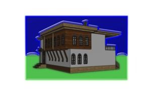 illustration of an old wooden house