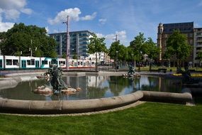 Fountain in the old town of Manheim