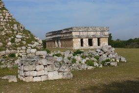 landscape of historical uximal building in mexico