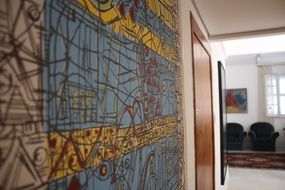 Drawing on the wall in the house