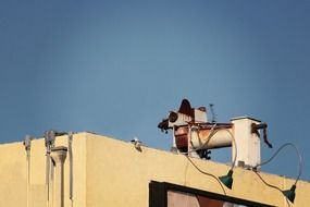 industrial urban rooftop of building