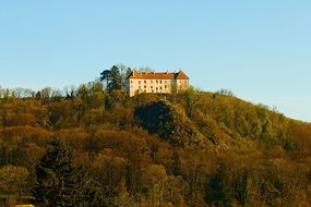 lonely castle building in burgundy