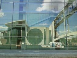 photo of reflection in the facade of Berlin architecture