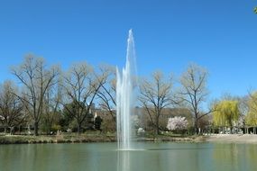 Fountain on the lake in BÃ¶blingen