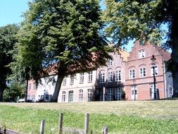 old Houses with stepped gable roofs, germany, friedrichstadt