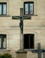 stone monument to jesus on the cross