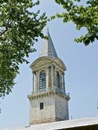 bell tower with a spire