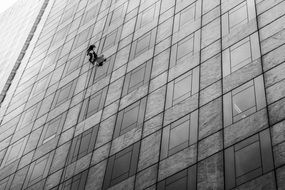 industrial climber on a building facade