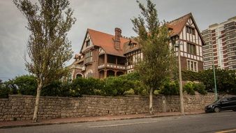 panorama of an old house in the park