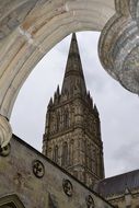 salisbury cathedral building dramatic view