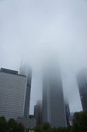 foggy downtown of Chicago, United States