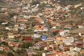 Spanish city from aerial view