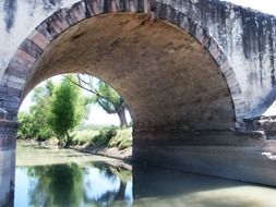 arch in the bridge over the river