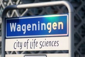 wageningen student city blue sign