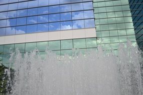 fountain in front of the building