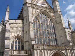 Exterior of Winchester cathedral in Hampshire