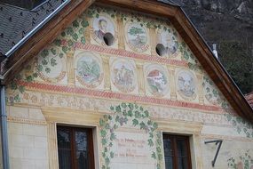 painting on the facade of the building