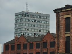 urban skyscraper from red brick