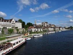 embankment of auxerre in summer day