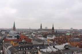 panoramic view of copenhagen on a cloudy day