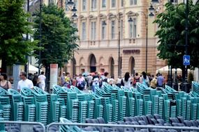 chairs outside the building