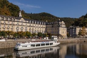ship on a river in Bad Ems, Germany