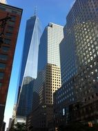 skyscrapers on the streets of manhattan