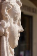 stone sculpture on facade, germany, lemgo