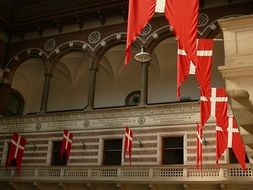 copenhagen town hall with flags