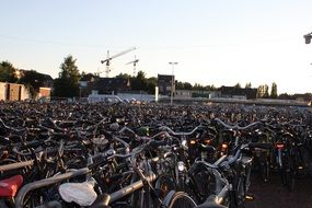 parking lot of bicycles