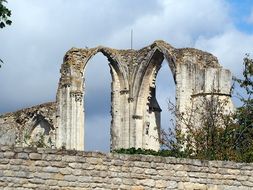 Arched ruins of the cathedral in Maillezais