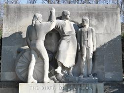 the birth of nation stone sculpture