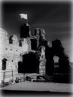 castle ruins Ogrodzieniets at night