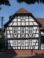 wooden frame of a historic building