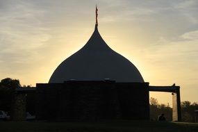 silhouette of the Church dome at sunset