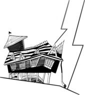 comic house on stilts