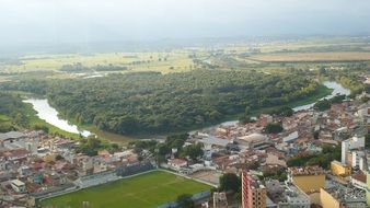 park from a height of bird view in Sao Paulo