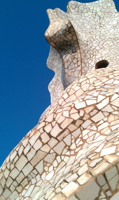 gaudÃ­ historical mosaic in barcelona