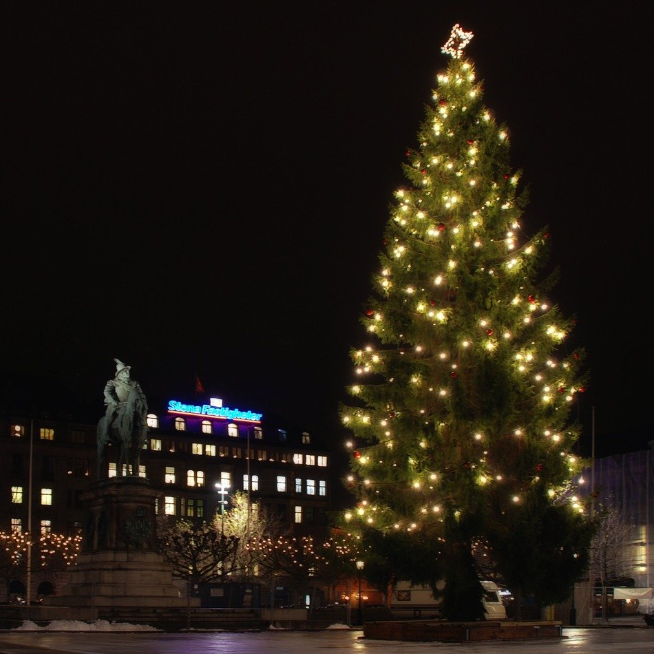 Beautiful and colorful christmas tree in malmo, Sweden